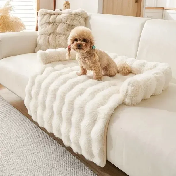 MAX Accessories Dog Bed Small Dog Baskets Puppy,75x75cm,White NA Pet Bed