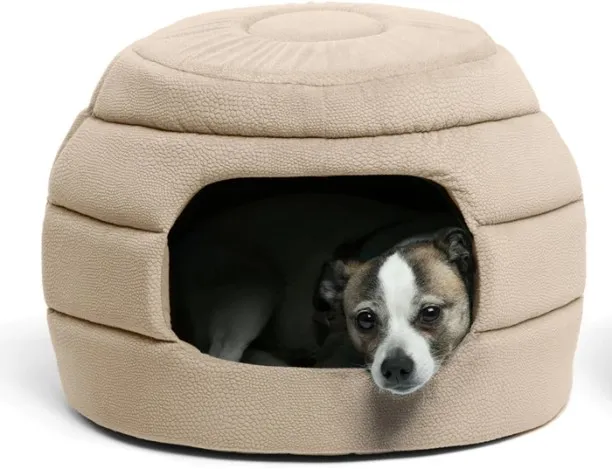 Best Friends By Sheri Honeycomb Ilan Hut Cuddler Dog & Cat Wheat S Pet Bed