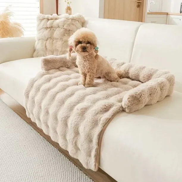 MAX Accessories Dog Bed Small Dog Baskets Puppy,75x75cm,Khaki NA Pet Bed