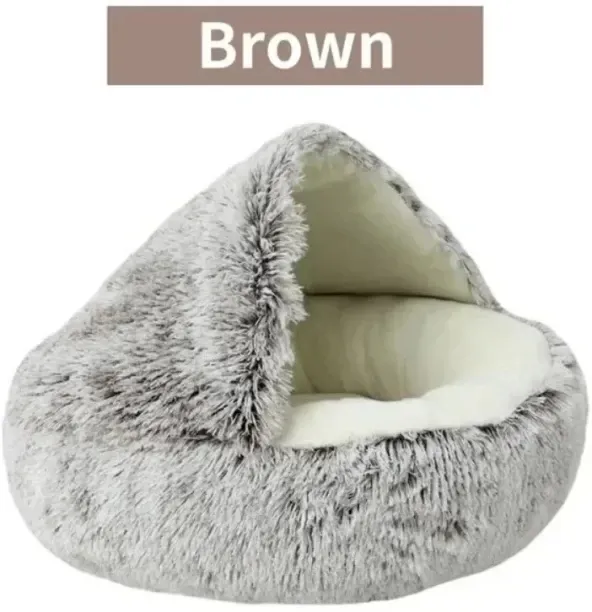 MAX Beds Simple Comfort Warm Puppy Sleeping Nest,L,Brown short NA Pet Bed