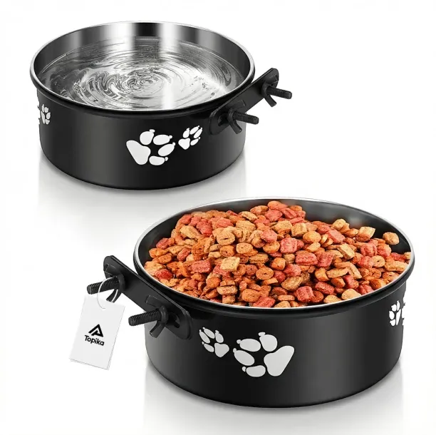 Topika Water for Dog Crate, No Spill 2pack Stainless Steel Pet Bowl