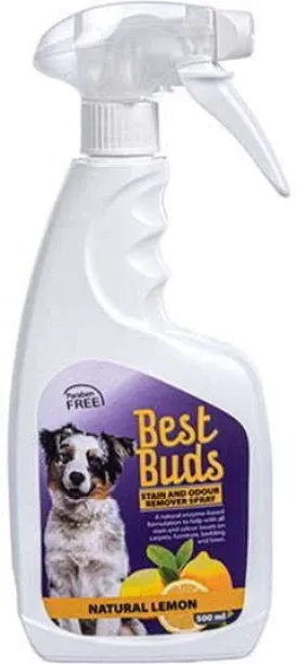 Best Buds Stain & Odor Removal Spray for Dog - Natural Lemon - 500ml - 3 Pack Pet Coat Cleanser Sui…
