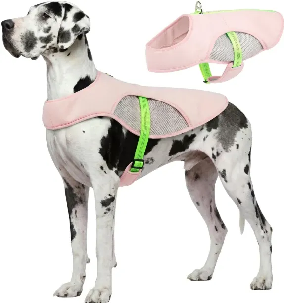 Shiyuan Dog Cooling Vest with Leash Ring for Summer, Reflective Breathable Dog Cooler Shirt, Adjust…