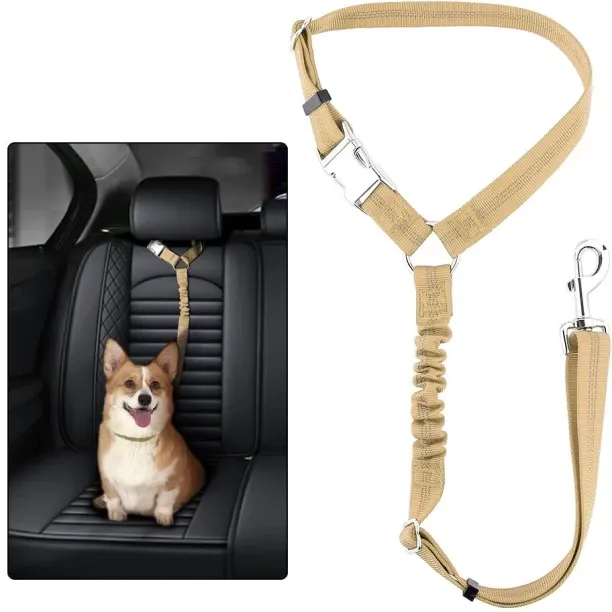 Shiyuan Dog Seat Belt for Car Headrest, Reflective and Adjustable Restraint with Elastic Bungee for…