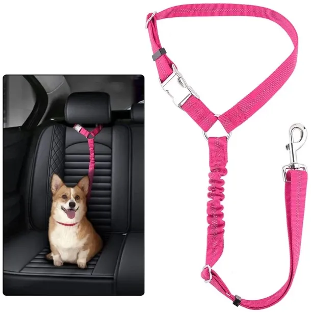 Shiyuan Dog Seat Belt for Car Headrest, Reflective and Adjustable Restraint with Elastic Bungee for…