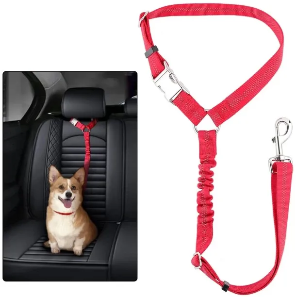 Shiyuan Dog Seat Belt for Car Headrest, Reflective and Adjustable Restraint with Elastic Bungee for…