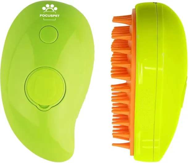 FocusPet 3-in-1 Pet Steam Grooming Brush Plain/ Bristle Brushes for Adult Dog & Cat