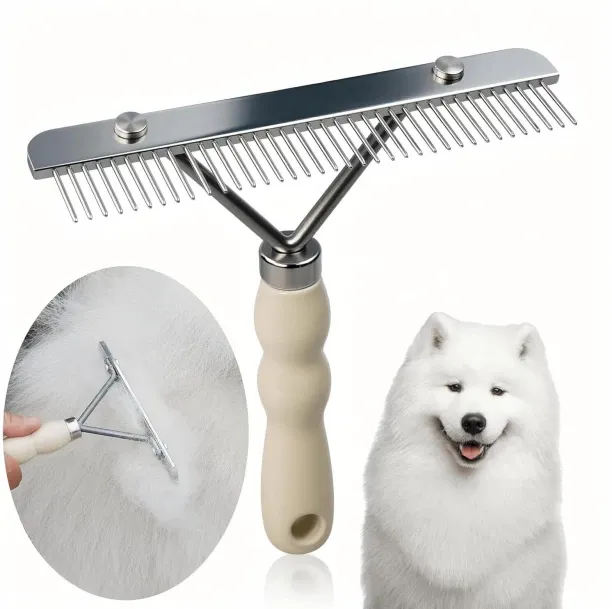 ZHY Undercoat Rake for Dogs, Grooming Rakes Brushes for Shedding Long Hair Coats Husky, German Shep…