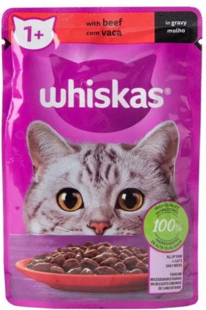 Whiskas Pouch In Gravy 85G (Pack of 48) Beef 48 x 0.085 kg Wet Adult Cat Food