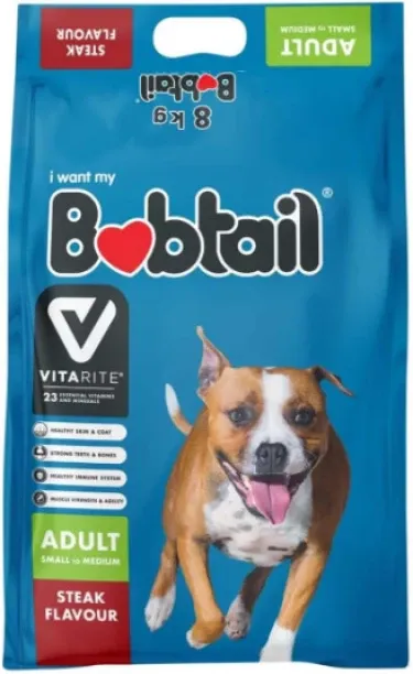 Bobtail Steak Flavour Small To Medium Adult Steak 8 kg Dry Adult Dog Food
