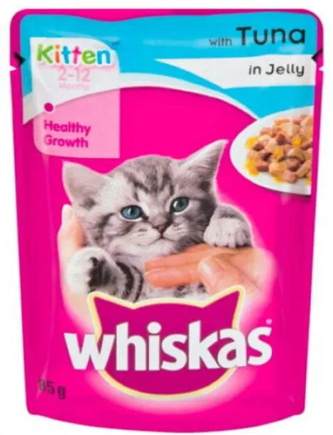Whiskas Pouch Kitten In Gravy 85G (Pack of 48) Beef 48 x 0.085 kg Wet Young Cat Food