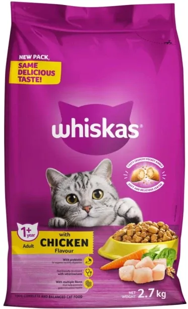 Whiskas With Prebiotic Chicken 2.7 kg Dry Adult Cat Food