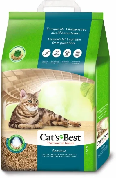 Cat's Best - Sensitive 7.2Kg/ 20L Clumping ECO Cat/ Pet Litter Tray Refill
