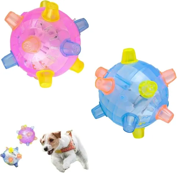 LIUHUI Jumping Activation Ball for Dogs, Jumping Activation Dog Toys, Bouncing Light up Balls Flash…