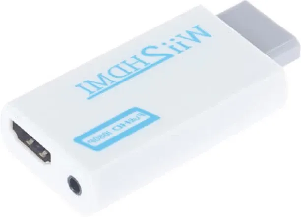 Generic White, Blue Wii To HDMI Converter Headphone Splitter