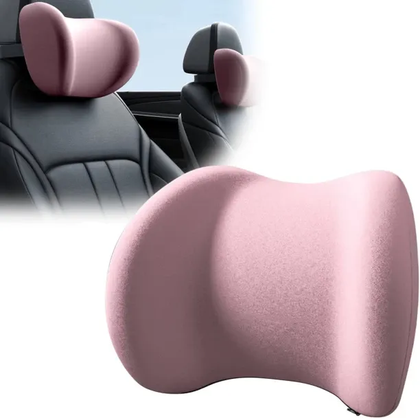 ASHCOMONLINE Car Neck Rest Pillow Memory Foam Solid Lumbar Pillow