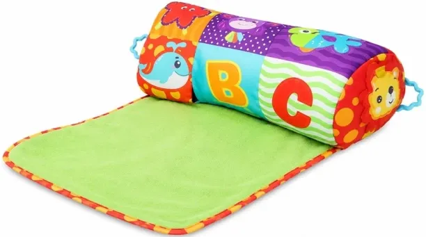 Transfigure 2in1 Baby Tummy Time Pillow Microfibre Alphanumeric Baby Pillow