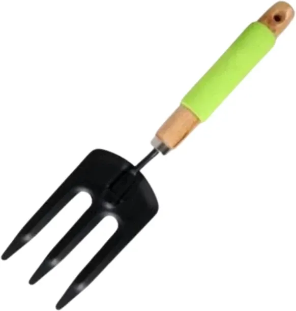 YiAD 27631 3 Prong Wooden-Foam Handle Fork Pitchfork