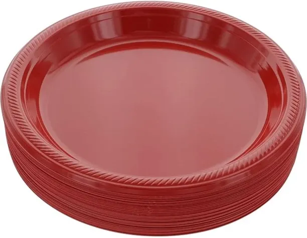Party Plate 22cm Red Party Plastic Plate Dinner Plate