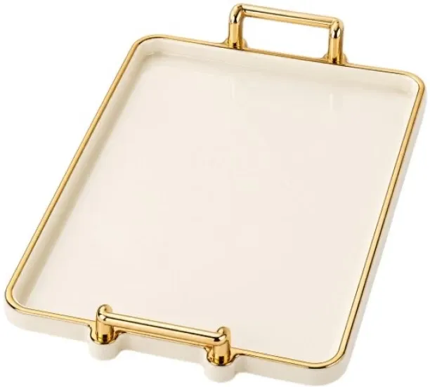 Premium E Modern Luxury Design Serving Tray With Handles Tray