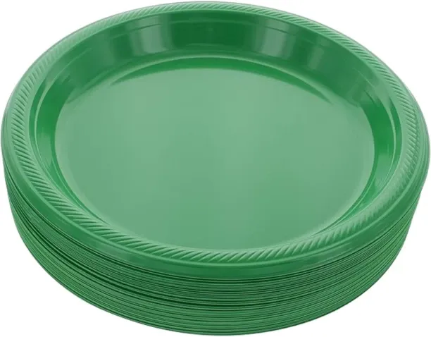 Party Plate 22cm Green Party Plastic Plate Dinner Plate