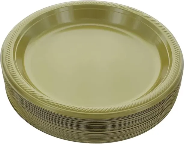 Party Plate 22cm Gold Party Plastic Plate Dinner Plate