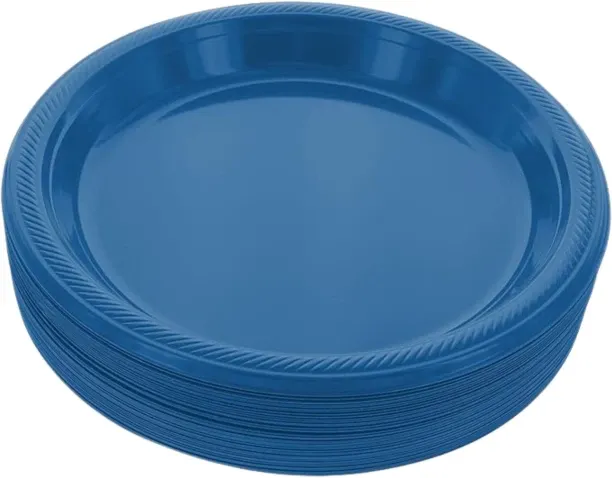 Party Plate 22cm Blue Party Plastic Plate Dinner Plate