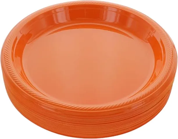 Party Plate 22cm Orange Party Plastic Plate Dinner Plate