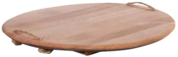 Echobay Trading Cape Vineyards Barrel Top With Rope - Serving Board Tray