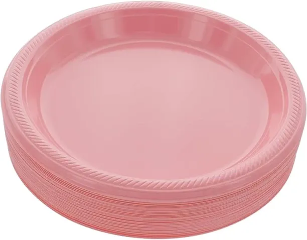 Party Plate 22cm Pink Party Plastic Plate Dinner Plate