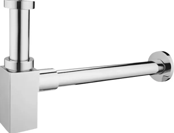 Designer Concepts Devario Premio Bottle Trap Square brass -Chrome 32 mm Plumbing Pipe