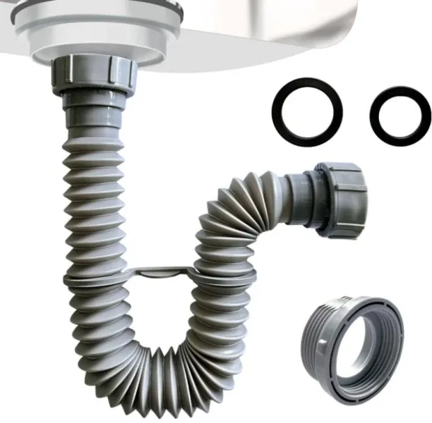 marevic Flexible Expandable Bathroom P Trap, Sink Drain Adapter , Wash Basin Rubber Tips Sink Drain…