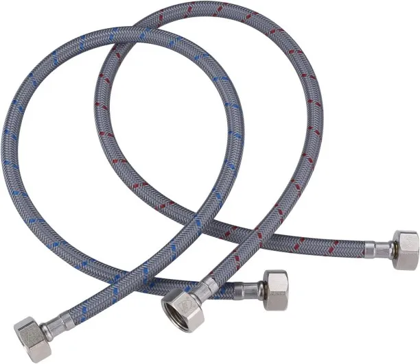 AFRIHOME 2-Pieces 45cm Hot & Cold Water Faucet Hoses 25 mm Plumbing Pipe