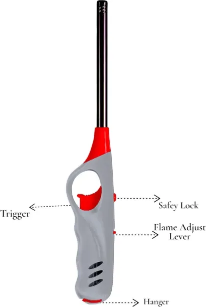 Africa Flame Blaze Medium Braai Lighter - Grey & Red Pocket Lighter