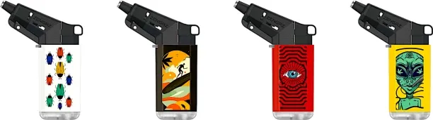 Zengaz 4 Pack ZL-19 Jet Flame Lighter- Combo C Pocket Lighter