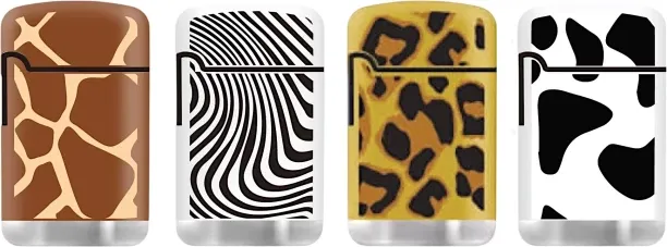 Zengaz 4 Pack Mixed ZL-3 Skin Mega Jet Turbo Flame Lighter Pocket Lighter