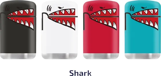 Zengaz 4 Pack Mixed ZL-3 Shark Mega Jet Turbo Flame Lighter Pocket Lighter