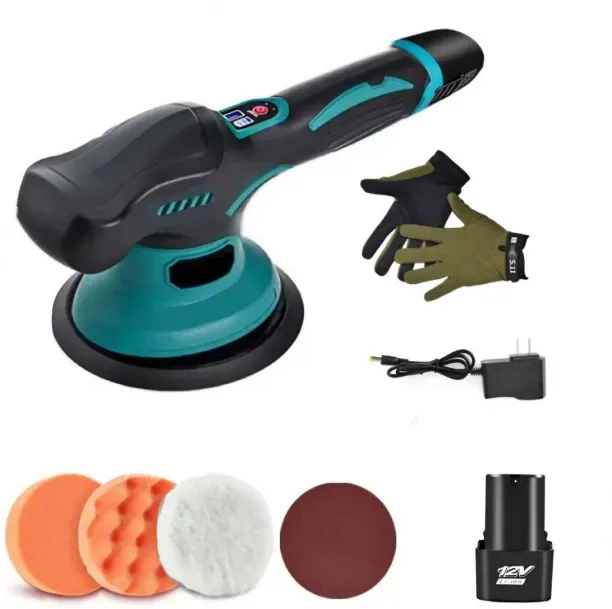 MS 12V Cordless 5-Inch Car Polisher & Buffer Kit with Battery, Pads & Charger- Random Orbital Polis…