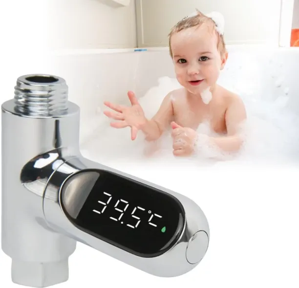 Joy Home Shower Temperature Instant-Read Thermometer Display Shower Timer 360°Rotating Screen Led W…