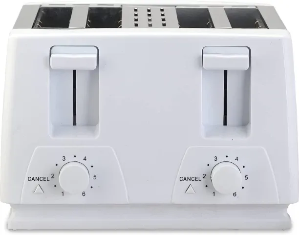 Goods for all 4-Slice Stainless Steel Toaster, White 400 W Electric Auto Pop Toaster