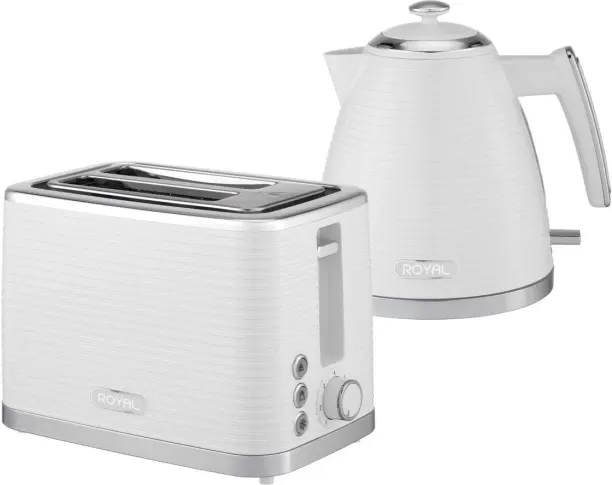 Royal Homeware K618QN-W + ST818-W 2000 W Manual Auto Pop Toaster