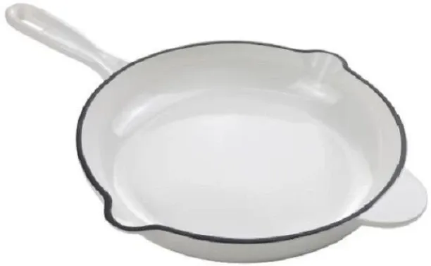 SMTE White Cast Iron Saucepan Pan 2 L capacity