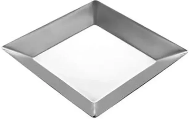 Herqona Square Stainless Steel Braai Pan Solid Base 45x45x3.3 cm - Silver Pan 6 L capacity 0 cm dia…