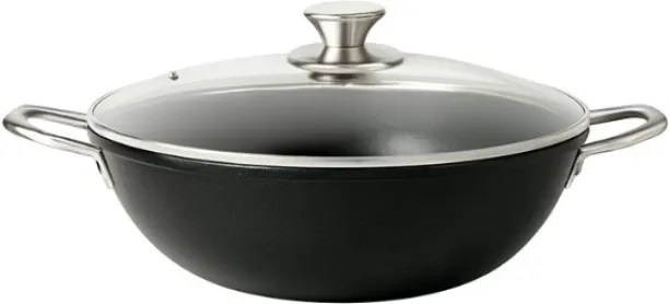 danny home WOK-28CM-NS-GL Pot with Lid 5.5 L capacity