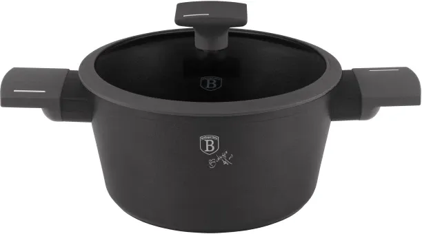 Berlinger Haus Titan Pro Coating Casserole - Anthracite Pot Set with Lid 6 L capacity 20 cm diameter