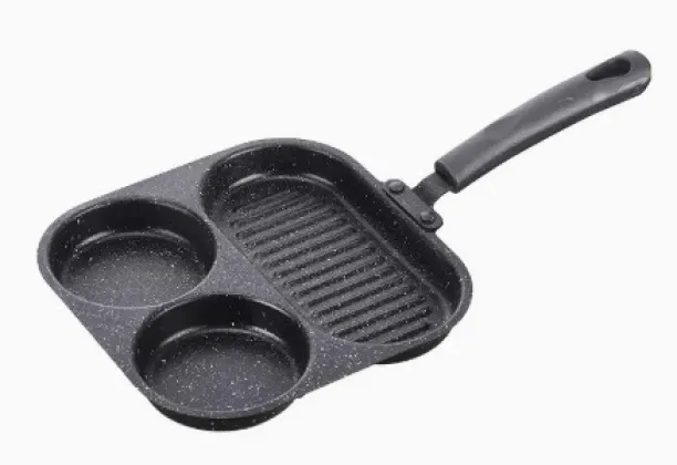 XINhui Cast iron three in one frying pan, breakfast pan, egg burger pan, household non stick flat b…