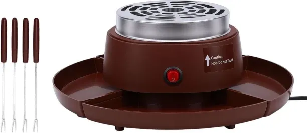 Zuosheng 2 in 1 Electric Smores Maker and Fondue Pot, Indoor Tabletop Roaster Chocolate Melter with…
