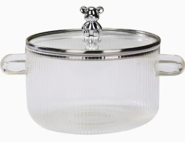 XINhui Glass pot, transparent pot, soup pot, heating double handle with lid. Glass pot is easy to i…