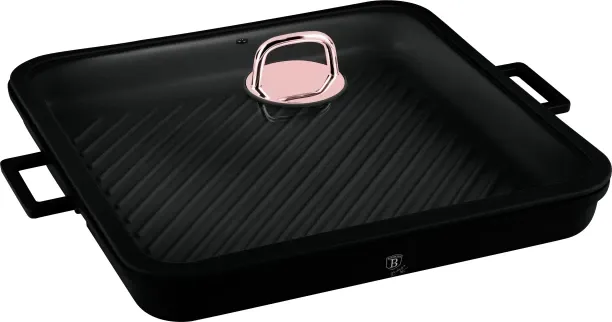 Berlinger Haus 34cm Grill Pan - Black rose Pan with Lid 2.4 L capacity