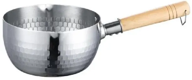 SA TRADE Saucepan Japanese Snow Pan Pot Stainless Steel MilkPot Wooden Handle 22cm Pan 1.8 L capaci…